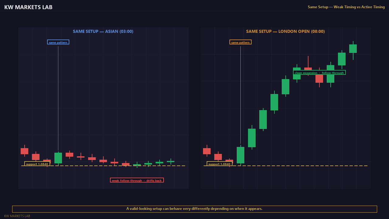 Same Setup — Weak Timing vs Active Timing