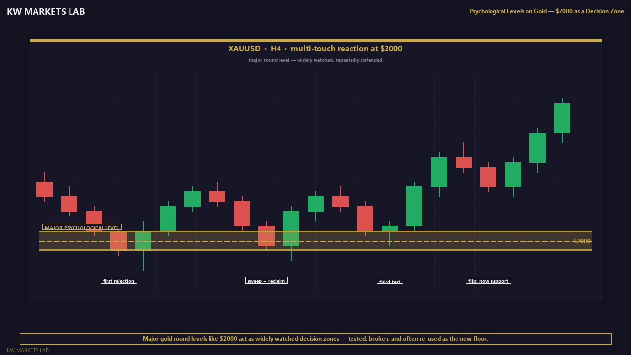 Psychological Levels on Gold: $2000 as a Decision Zone