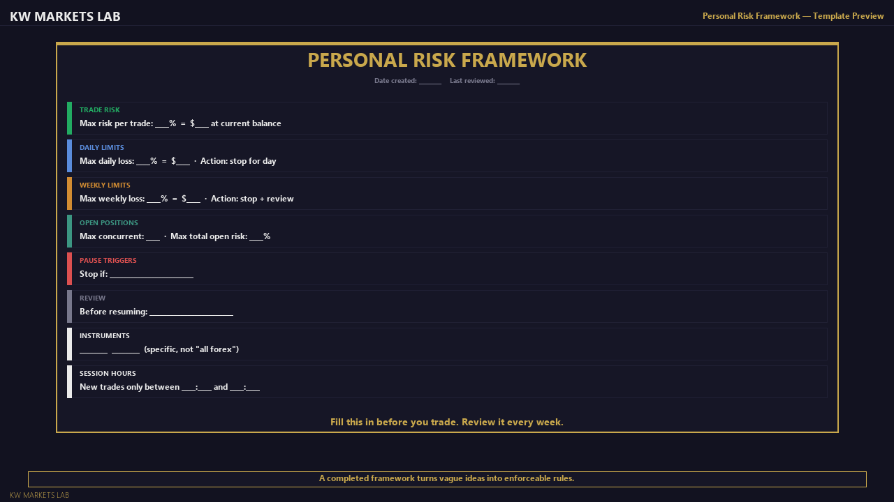 Personal Risk Framework Template Preview